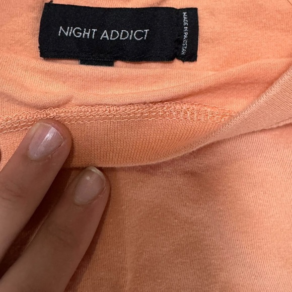 Night addict oversized tee coral 100% cotton in excellent like-new condition - Picture 6 of 7